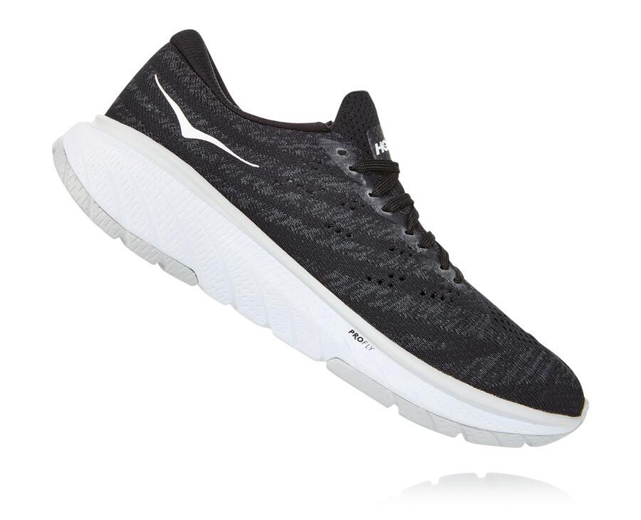 Walking Shoes Womens - Hoka One One Cavu 3 - Black/White - PQUJCZN-12